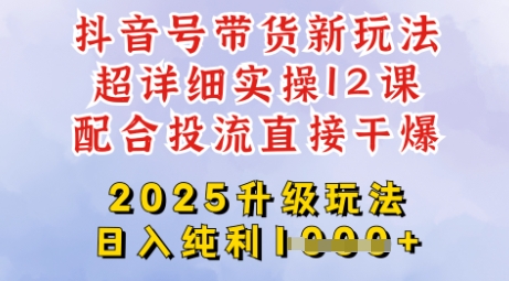 2025全新升级抖音带货玩法，一天纯利四位数，从剪辑到选品再到发布投流，超详细玩法揭秘-闪越社