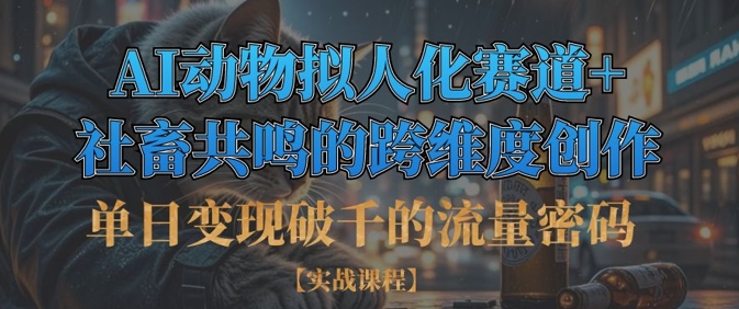 单日变现破千的流量密码，AI动物拟人化赛道+社畜共鸣的跨维度创作-闪越社