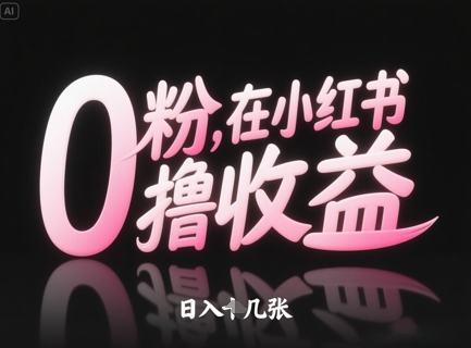 0粉在小红书撸收益，日入几张-闪越社