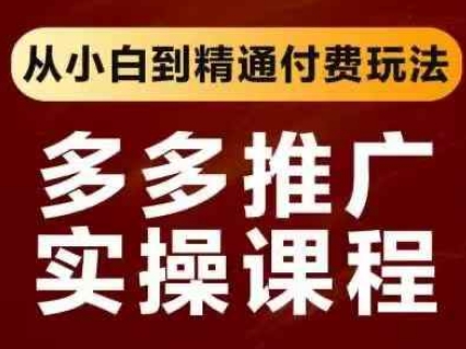 拼多多推广实操课程，从小白到精通付费玩法-闪越社