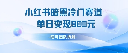 小红书冷门”暗黑”赛道，单日收益多张-闪越社