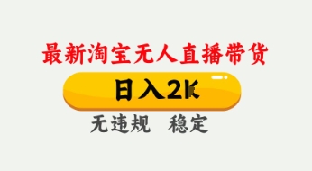4月最新淘宝无人直播带货，日入数张，不违规不封号，独家技术，操作简单【揭秘】-闪越社