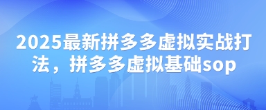 2025最新拼多多虚拟实战打法，拼多多虚拟基础sop-闪越社