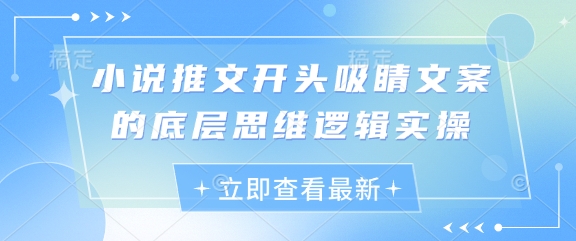 小说推文开头吸睛文案的底层思维逻辑实操-闪越社