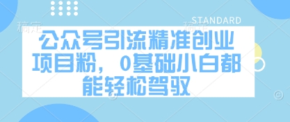 公众号引流精准创业项目粉，0基础小白都能轻松驾驭-闪越社