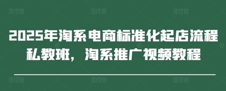 2025年淘系电商标准化起店流程私教班，淘系推广视频教程-闪越社