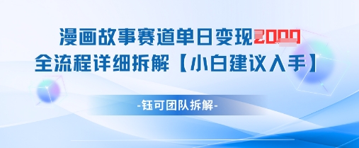 漫画故事赛道单日变现1k+全流程详细拆解-闪越社