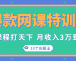 爆款网课特训营，一套课程打天下，网课变现的10个实操法，月收入3万到10万-闪越社