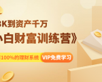 《小白财富训练营》月入3K到资产千万,这是套100%的理财系统(11节课)-闪越社
