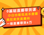 0基础直播带货课:小白也能低成本搭建疯狂卖货直播间:1场直播带货6万-闪越社