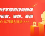 卡牌影视学院影视剪辑课：影视号运营、涨粉、变现、月入5000-10万暴力玩法-闪越社