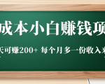 零成本小白赚钱实操项目，一天可赚200+ 每个月多一份收入来源-闪越社
