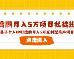 高鹏月入5万项目私徒班，基于个人IP打造的月入5万互利型高产项目！-闪越社