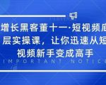 增长黑客董十一·短视频底层实操课,从短视频新手变成高手-闪越社