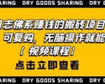 强子日志佛系赚钱的搬砖项目,需求大,可复购,无脑操作就能收钱-闪越社