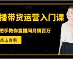 直播带货运营入门课,手把手教你直播间月销百万-闪越社