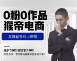 猴帝电商直播起号课,零粉零作品开播底层逻辑,直播五天打爆广场流量-闪越社