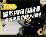 【毒舌电影合伙人亲授】抖音爆款内容涨粉课，5000万抖音大号首次披露涨粉机密-闪越社