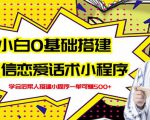 新手0基础搭建微信恋爱话术小程序,一单赚几百【视频教程+小程序源码】-闪越社