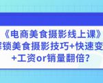陈飞燕《电商美食摄影线上课》解锁美食摄影技巧+快速变现+工资or销量翻倍-闪越社