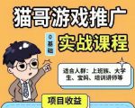 猫哥·游戏推广实战课程，单视频收益达6位数，从0到1成为优质游戏达人-闪越社