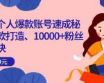 小红书个人爆款账号速成秘籍,爆款打造、10000+粉丝引流秘诀-闪越社