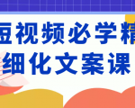 短视频必学精细化文案课，提升你的内容创作能力、升级迭代能力和变现力（价值333元）-闪越社