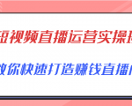 短视频直播运营实操班，直播带货精细化运营实操，教你快速打造赚钱直播间-闪越社