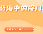 超级蓝海中的冷门项目，文档工作，好玩又赚钱，月入10000+-闪越社