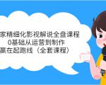 独家精细化影视解说全盘课程，0基础从运营到制作，赢在起跑线（全套课程）-闪越社