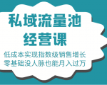 16堂私域流量池经营课：低成本实现指数级销售增长，零基础没人脉也能月入过万-闪越社