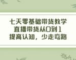 七天零基础带货教学,直播带货从0到1,提高认知,少走弯路-闪越社