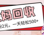 最新小红书母婴号宝妈粉回收项目，1个粉2元，一天轻松500+案例分享【粉丝包回收】-闪越社