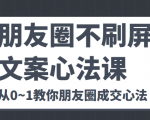 朋友圈不刷屏文案心法课 人人都要懂的商业逻辑 从0~1教你朋友圈成交心法-闪越社