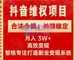 新版抖音维权项目每单利润1000+，合法合规，长期稳定，月入3W+价值1999元-闪越社