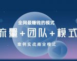 王冲老师《流量+团队+模式》商业模式实战课，全网最赚钱的模式-闪越社