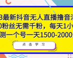 2023最新抖音无人直播撸音浪项目，0粉丝无需千粉，每天1小时，实测一个号一天1500-2000元-闪越社