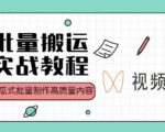 视频号批量搬运实战操作运营赚钱教程，傻瓜式批量制作高质量内容【附视频教程+PPT】-闪越社