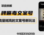 2023抖音快手毒文案新玩法，牌匾文案号，起号快易变现-闪越社
