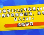 D1G馆长2023年收费990的抖音小程序变现新玩法,单号轻松日入200+-闪越社