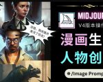 Midjourney V4版本操作教程：2个简单参数，完成漫画生成，人物创建-闪越社