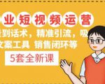5套·美业短视频运营课从场景到话术·精准引流·吸金文案工具·销售闭环等-闪越社