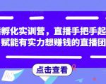 直播孵化实训营,直播手把手起号,赋能有实力想赚钱的直播团队-闪越社