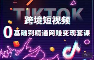 跨境短视频TIKTOK 0基础到精通网赚变现套课,跨境短视频独立站带货变现技巧-闪越社