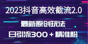 日引300＋创业粉，独家抖音高效截流2.0玩法（价值1280）-闪越社