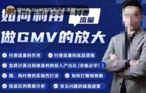 如何利用付费流量GMV的放大,微付费、纯付费的实操型打法-闪越社