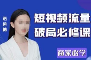 2023最新透糖短视频流量破局必修课——商家必学-闪越社