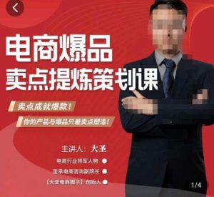 大圣·电商标品爆款卖点策划课，标品卖点成就爆款，可落地卖点提炼课-闪越社