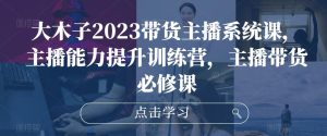 大木子2023带货主播系统课，主播能力提升训练营，主播带货必修课-闪越社