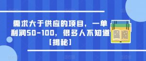 需求大于供应的项目,一单利润50-100,很多人不知道【揭秘】-闪越社